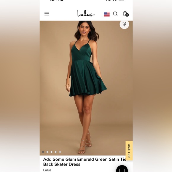 emerald green satin skater dress Glamorous Dark Green Satin Collared Skater Mini Dress main image 0